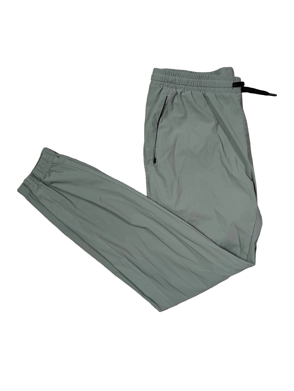 UNRL Mens Jogger Pants Large Sage Green Performance Stretch Zip Pocket Athletic